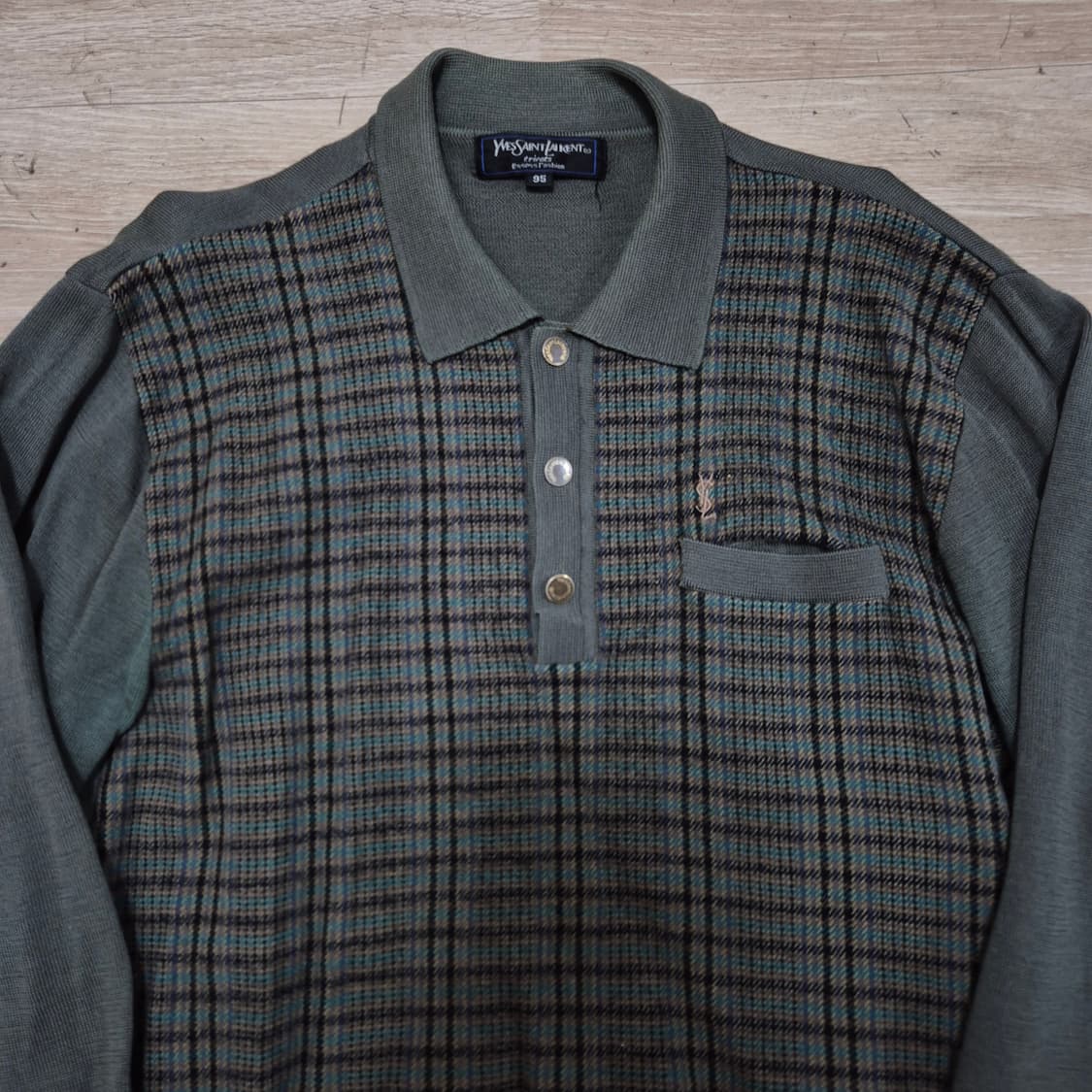 입생로랑 멀티체크 카라 니트 M(95) 상품이미지2