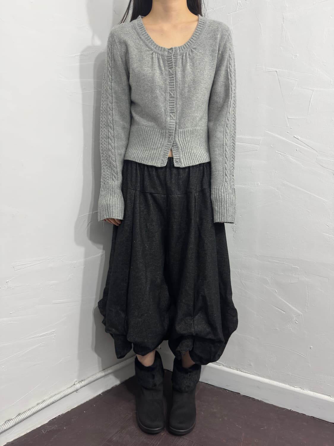 soft gray wool cardigan 상품이미지3