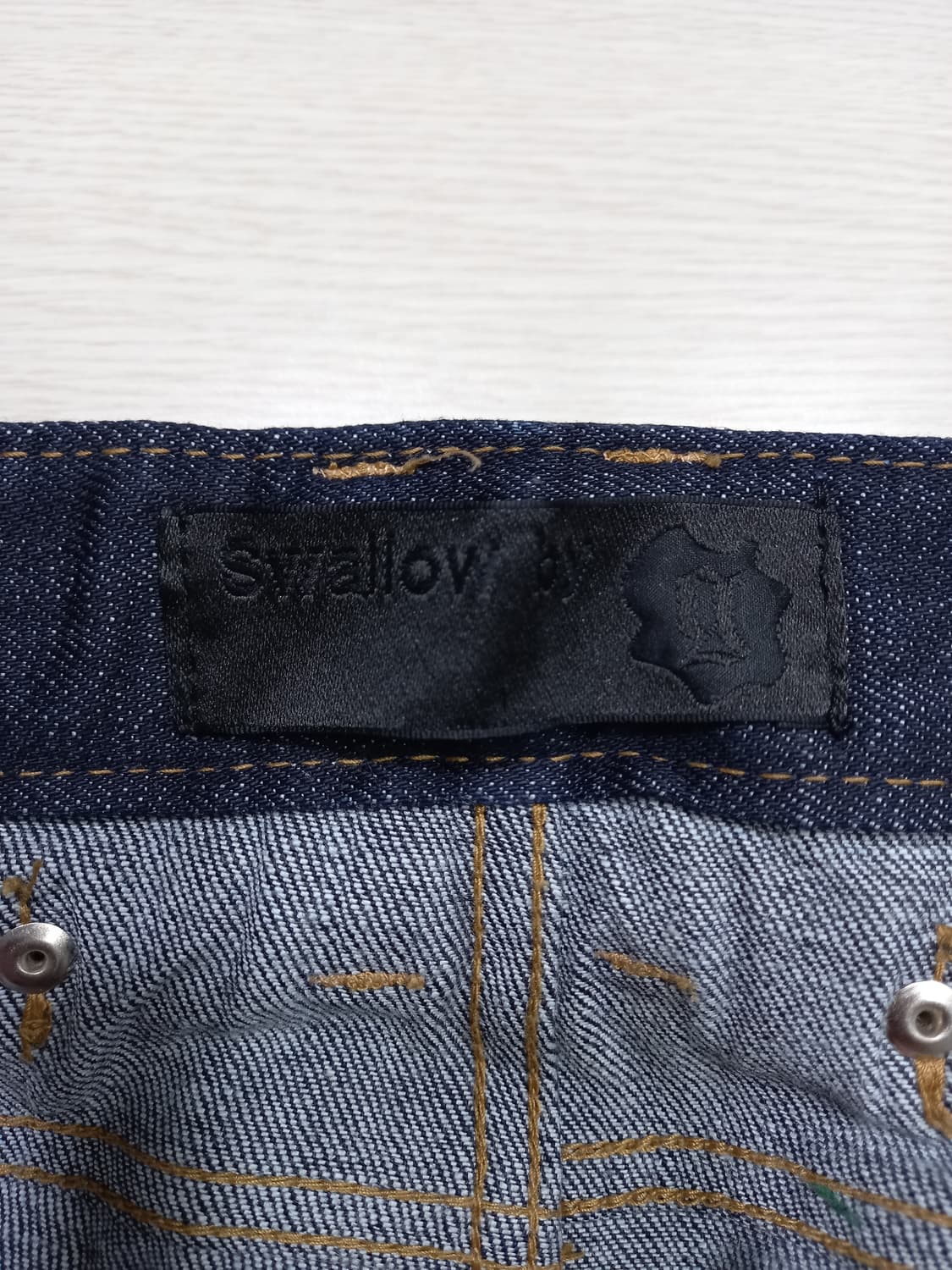 32 새상품 Swallow Kor 생지 스판 슬림일자 진청 32-346 상품이미지8