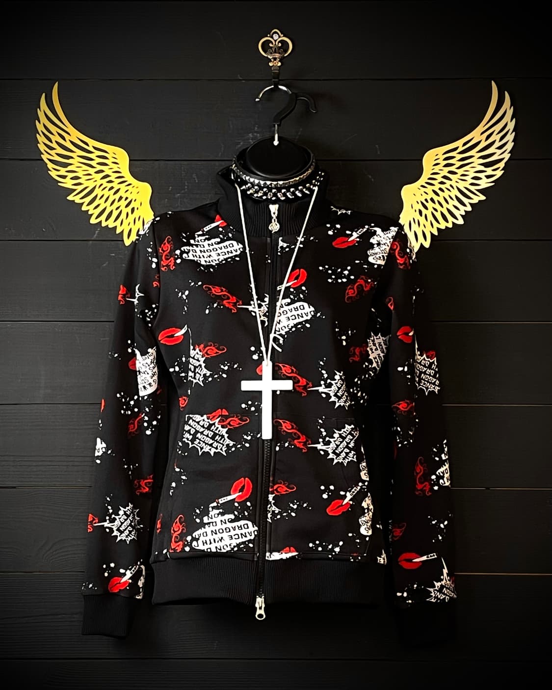 JPN 펑크 키스마크 입술 패턴 집업 상품이미지1