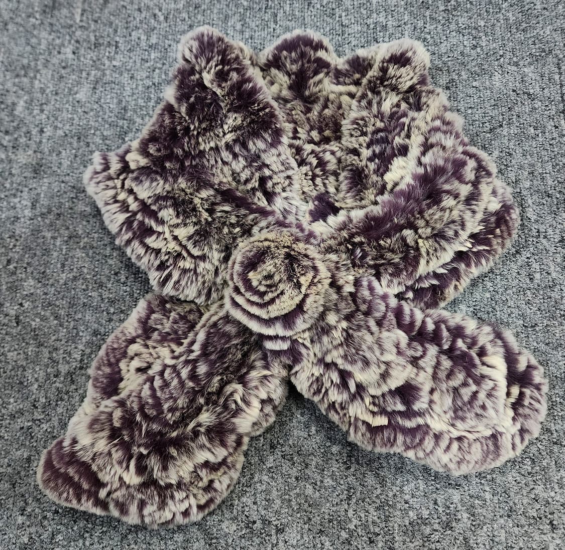 아놀드바시니 빈티지 로즈 렉스 토끼털 퍼 머플러 목도리 상품이미지1