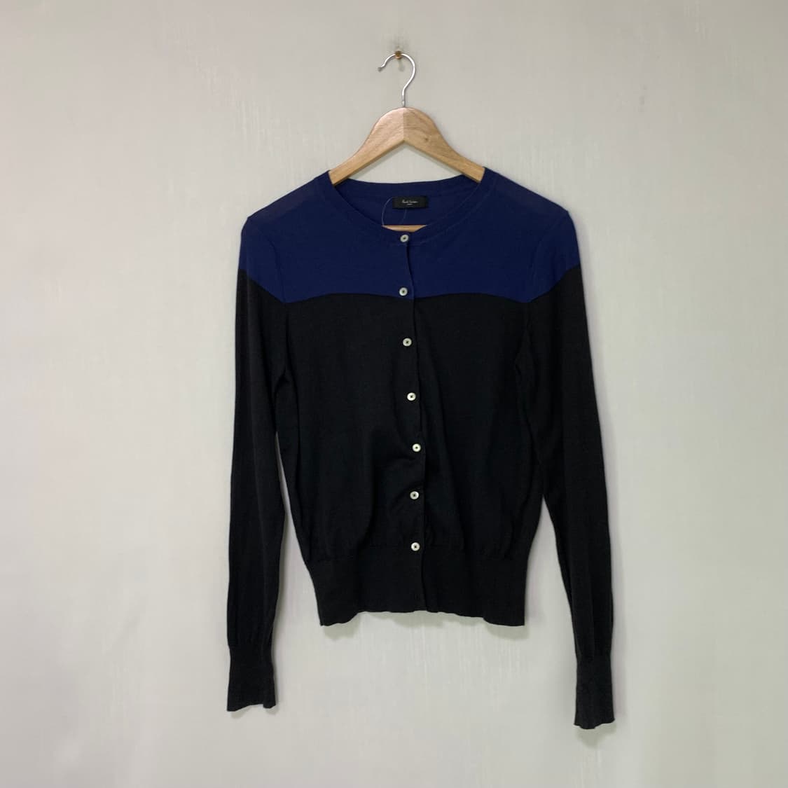 폴스미스 블랙 네이비 배색 니트 가디건 여성 빈티지 상품이미지1