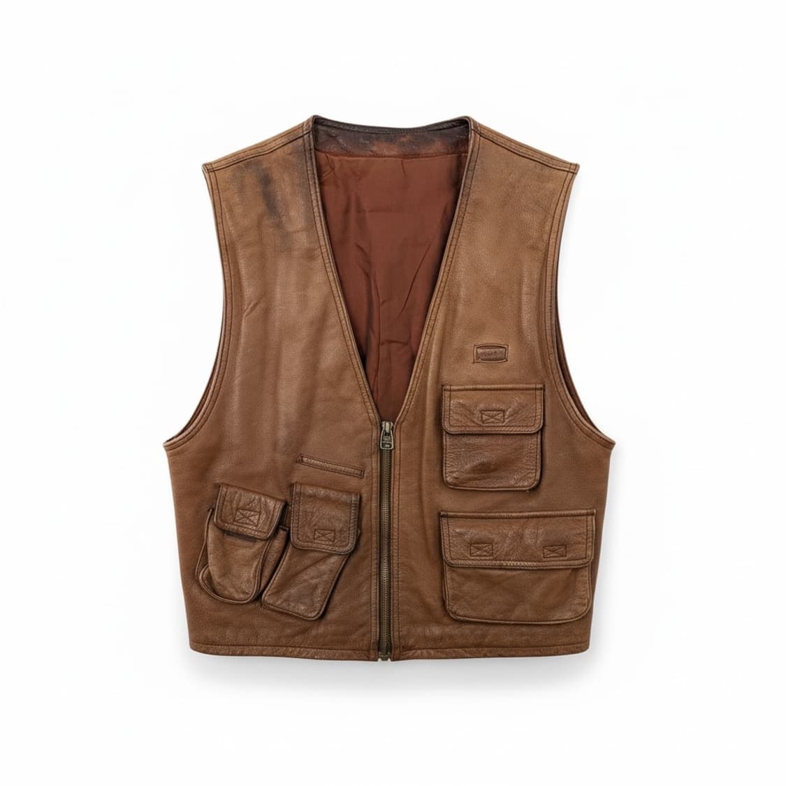 빈티지 리얼레더 헌팅 베스트 XL 상품이미지1