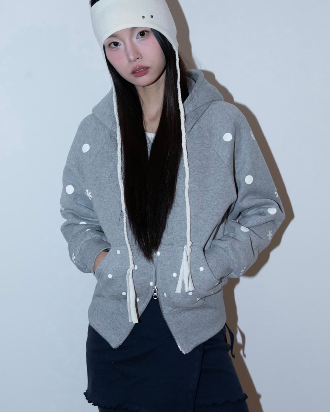 온스카 onska SNOWLIT HOODIE ZIP-UP 멜란지 상품이미지1
