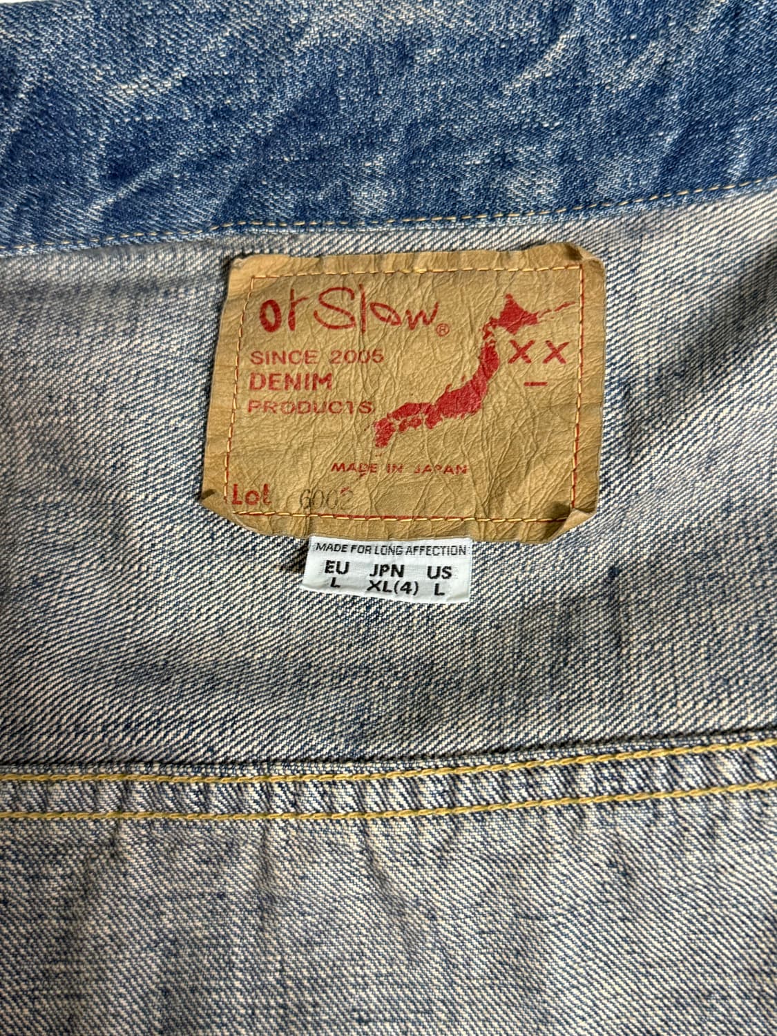 [L] 오어슬로우 1950's 타입2 데님 자켓-투 이어 워시 상품이미지3