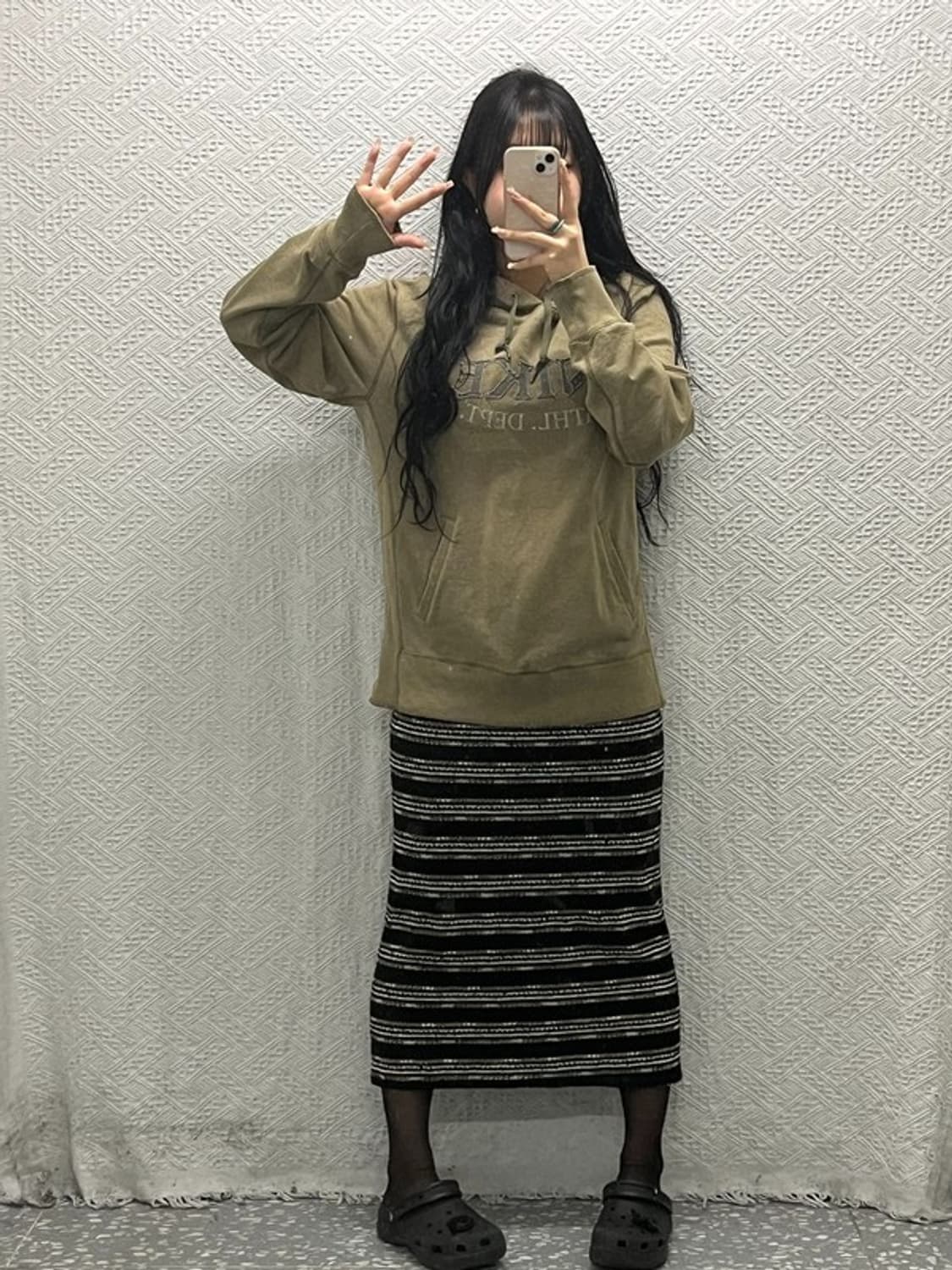 나이키 빈티지 카키 후드티 L C06412 상품이미지2