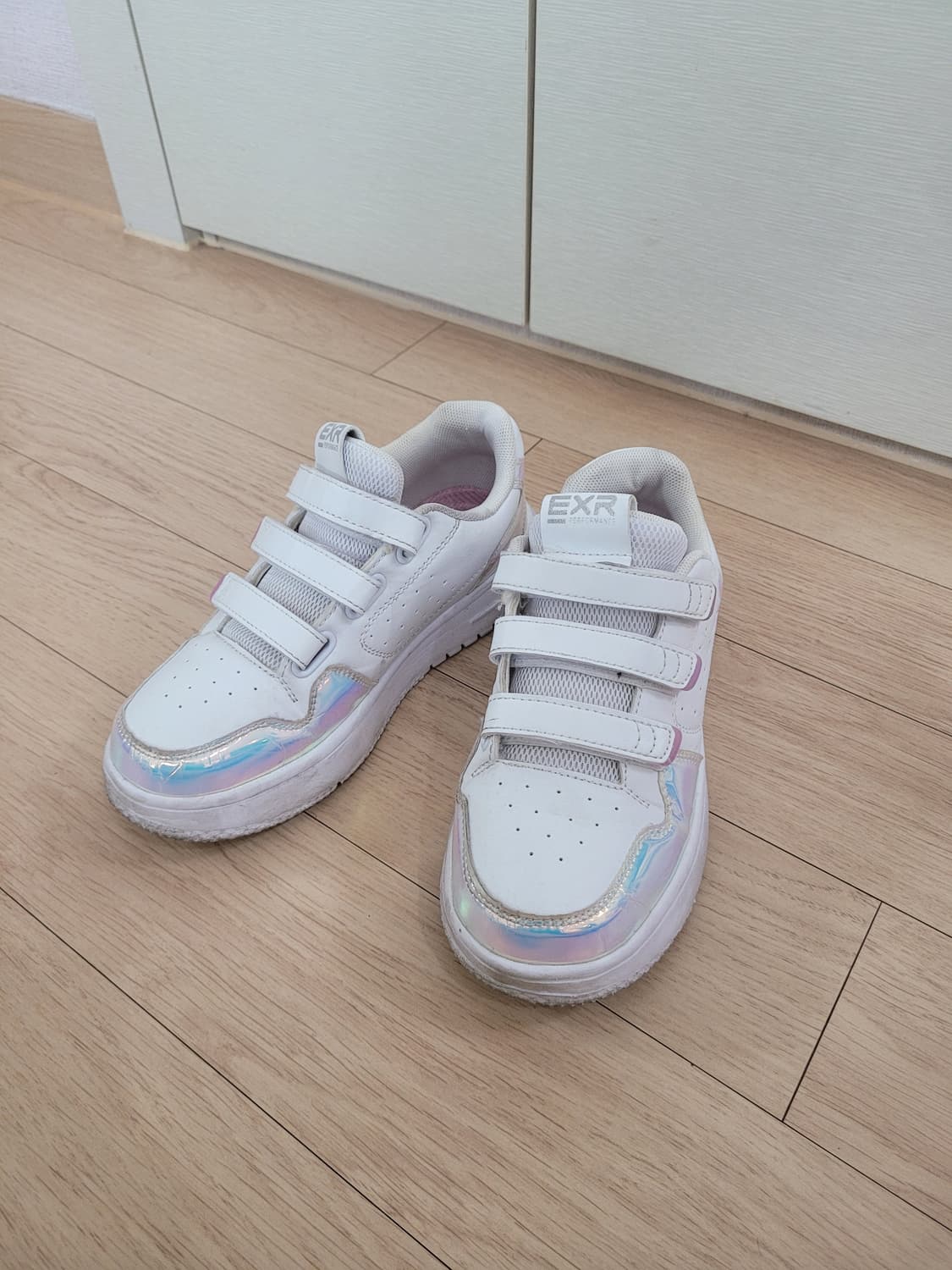 EXR 키즈 벨크로 운동화 220 화이트 상품이미지1