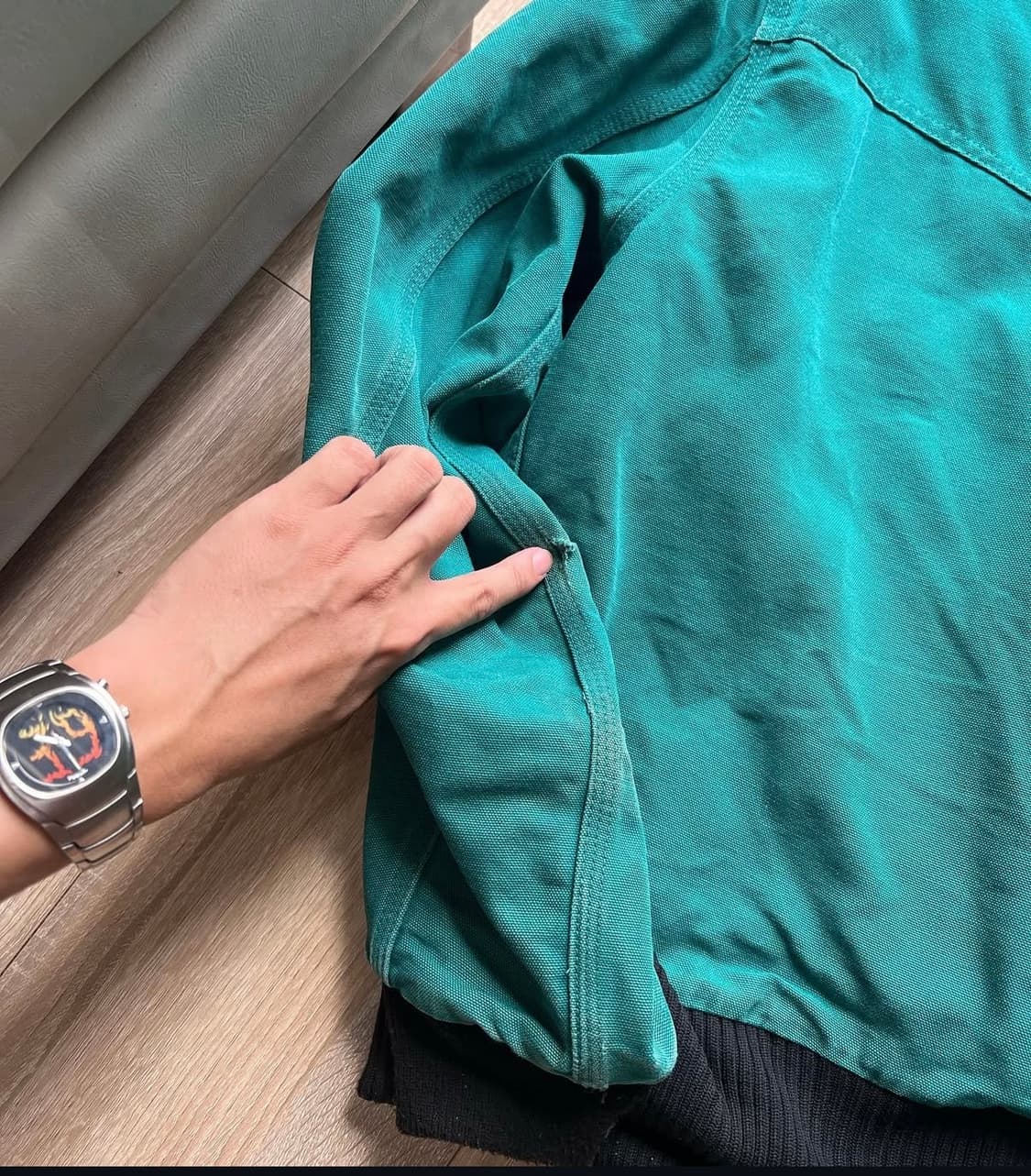1990년대 빈티지 Carhartt SANTA FE 재킷 아쿠아 블루! 상품이미지9
