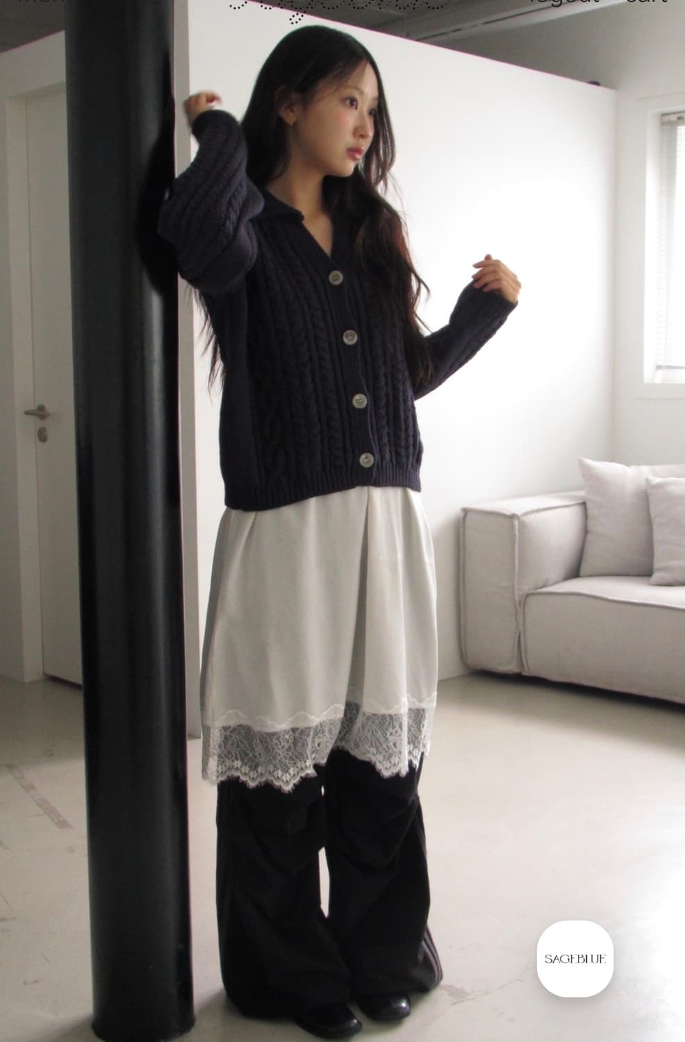 세이지블루 lace dress 상품이미지3