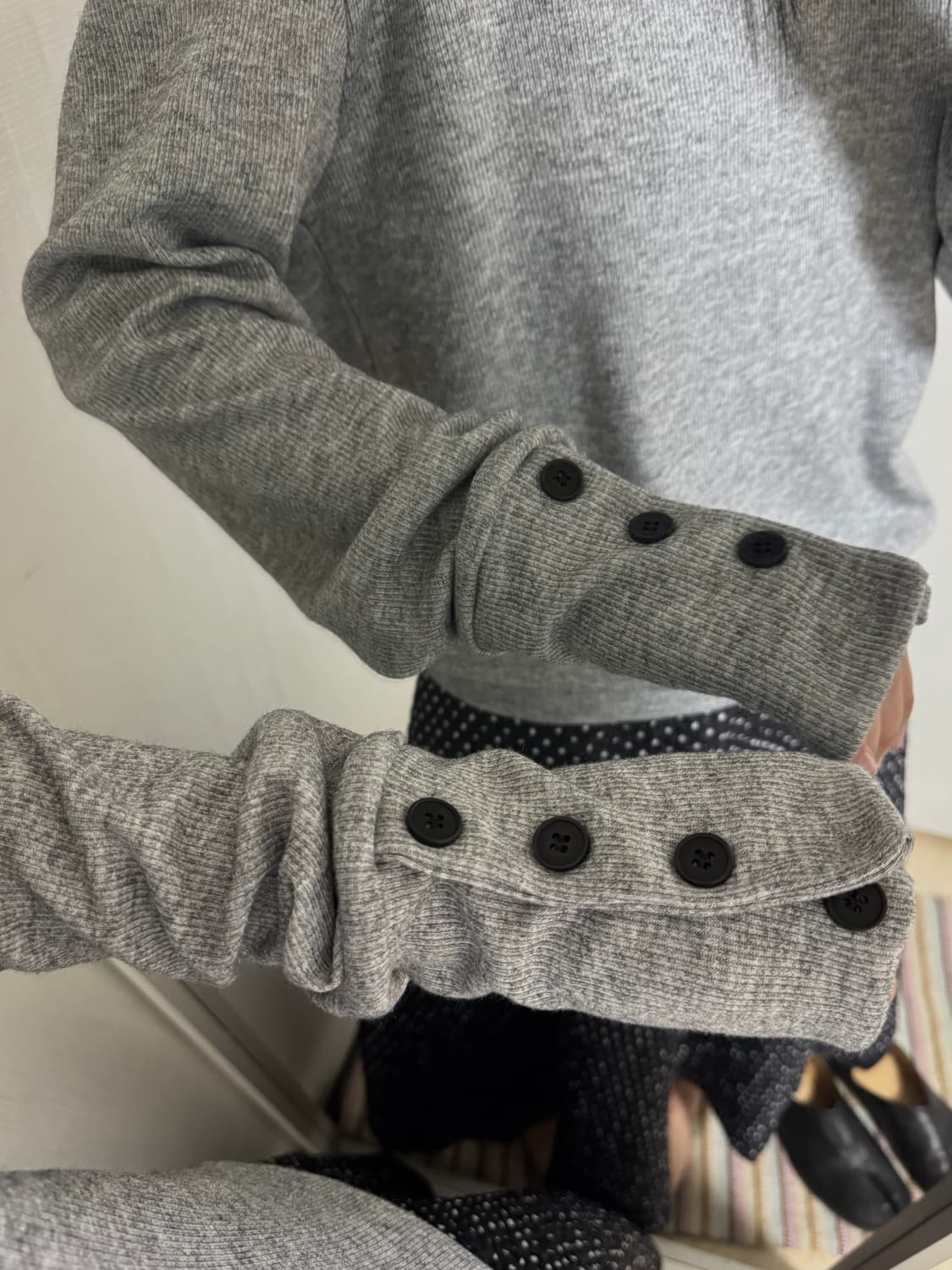 Vintage Gray Button Knit 상품이미지5