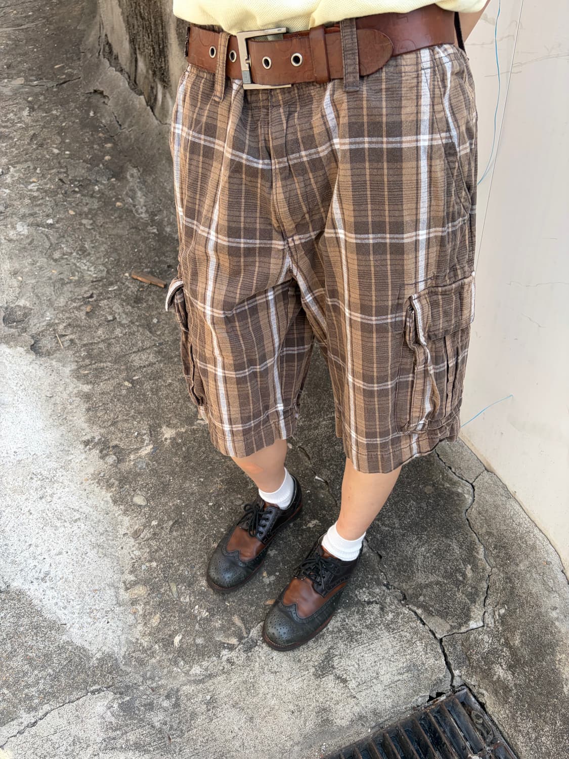 Old Navy 브라운 체크 카고 쇼츠 상품이미지2