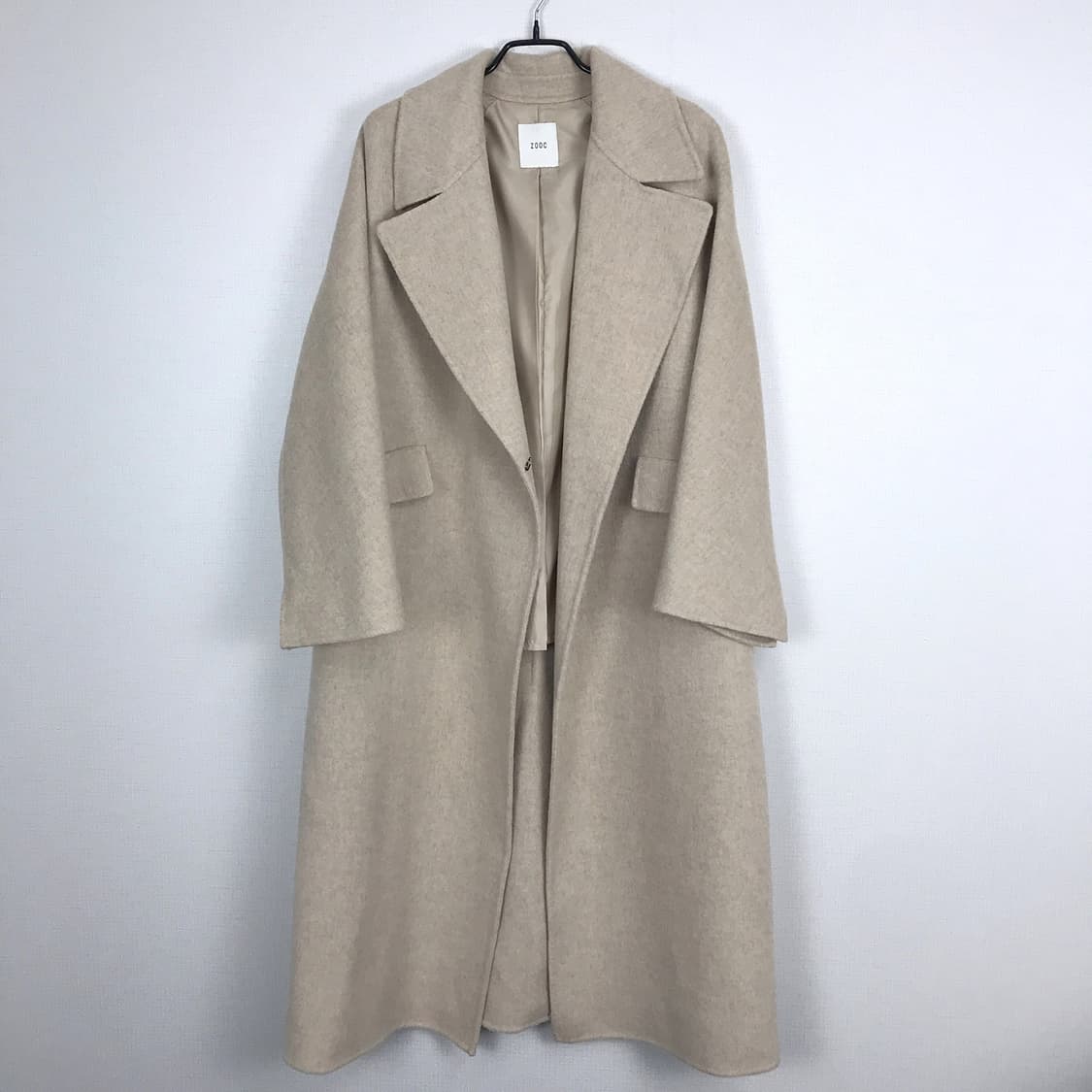 쥬크 ZOOC 캐시미어 블랜드 와이드카라 벨티드 롱 코트 여성66 상품이미지3