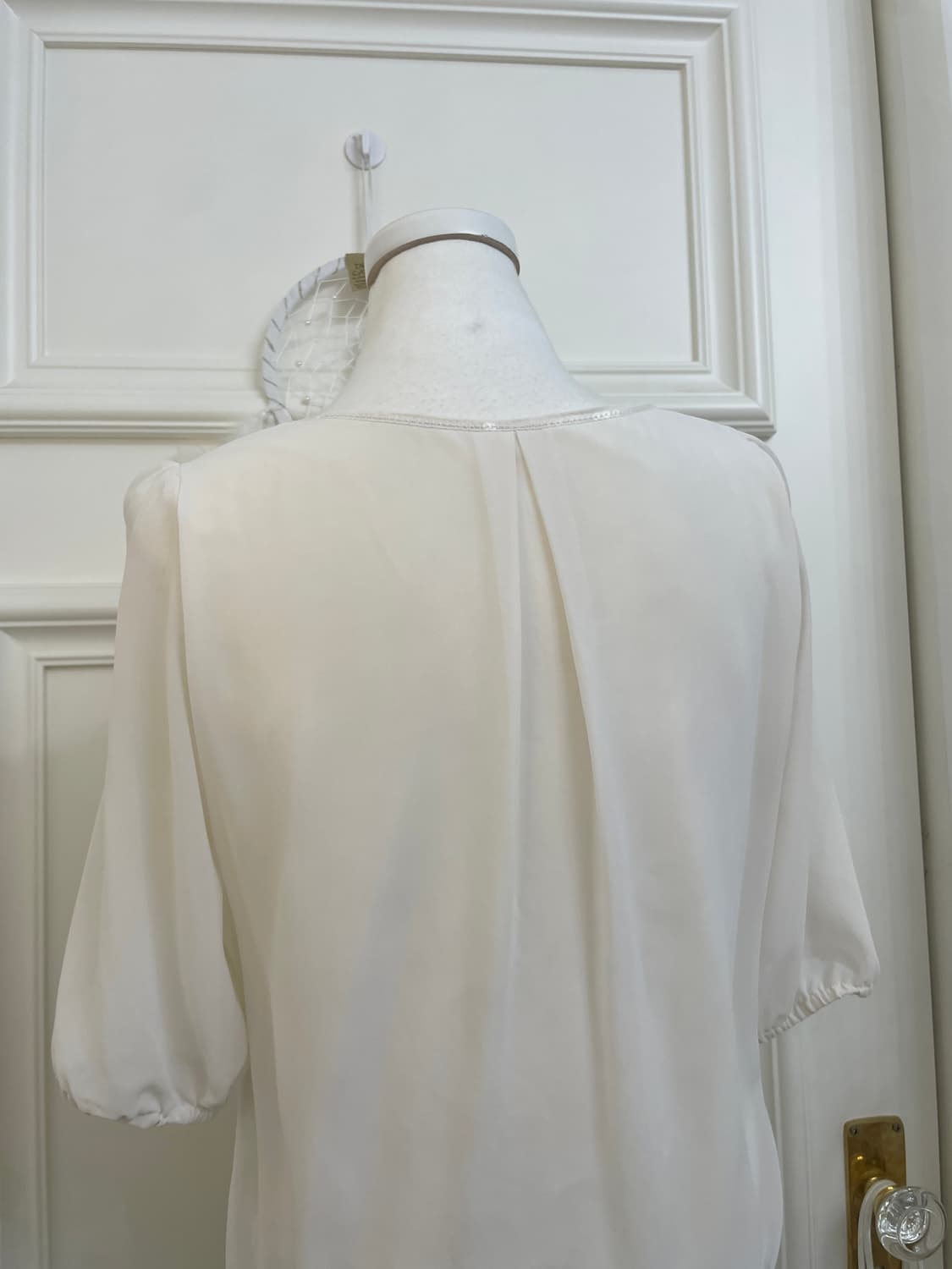 ivory pleats point puff pure blouse 상품이미지4