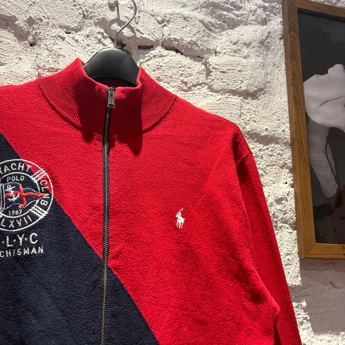 폴로 사선 포인트 니트집업 상품이미지4