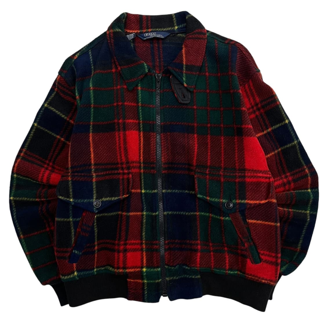 폴로 랄프로렌 90's 타탄체크 플리스 블루종 M 상품이미지2