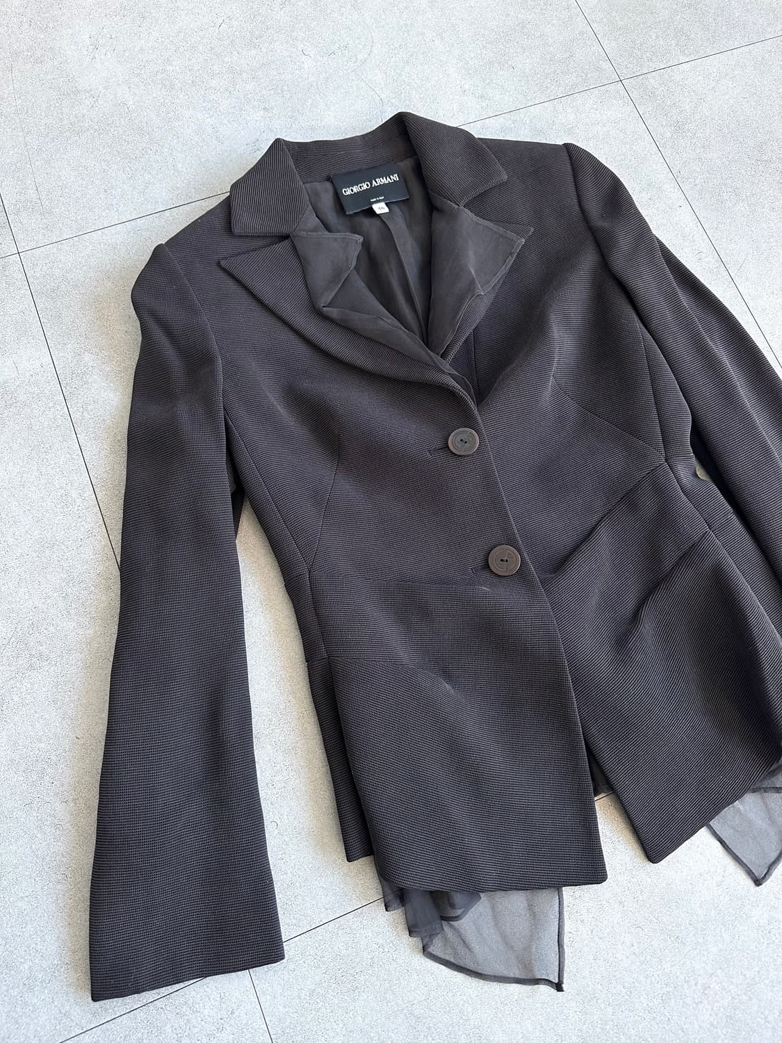 조르지오 아르마니 아카이브 실크 쉬폰 레이어드 블레이저 상품이미지2