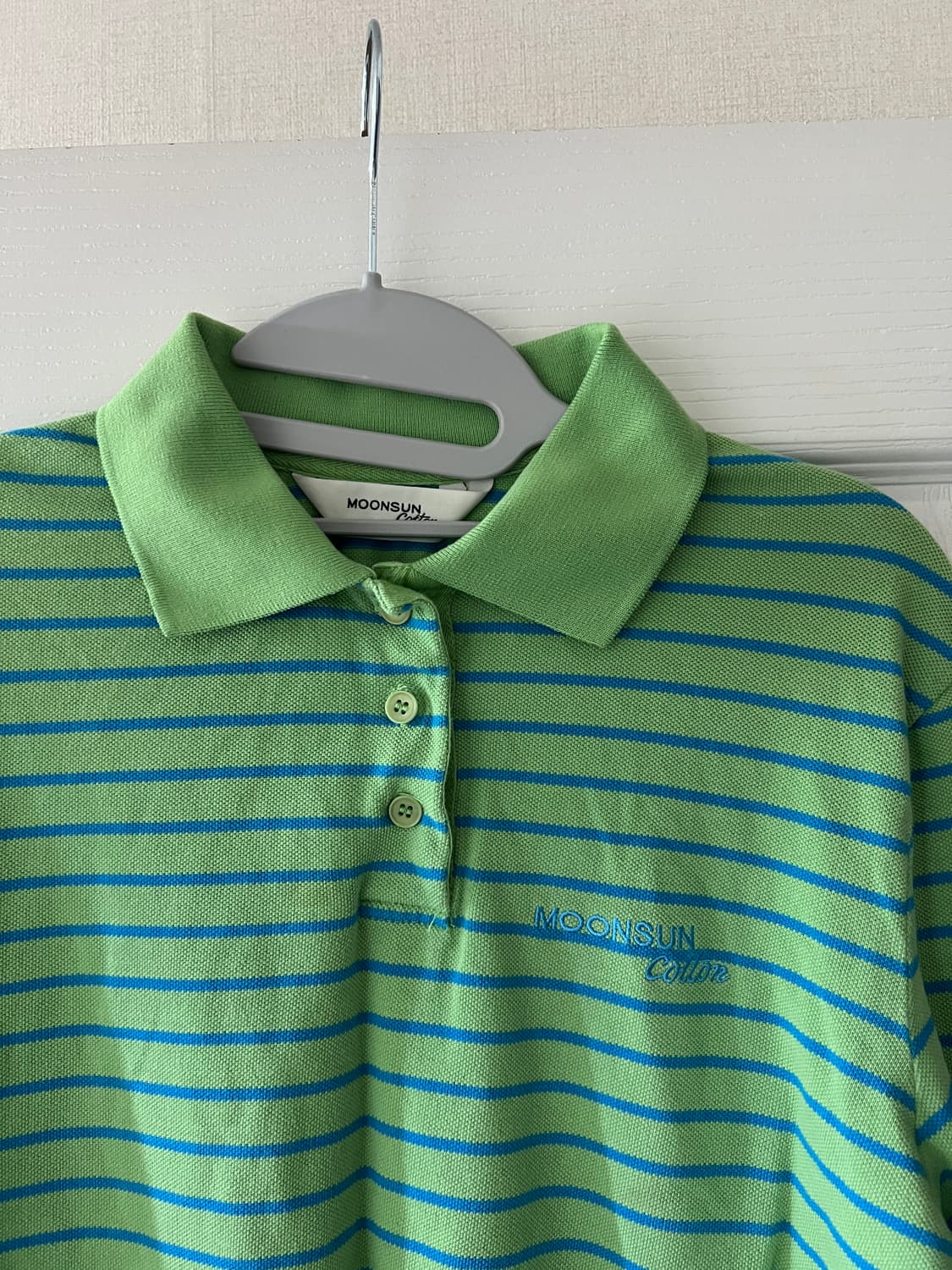 문선 스트라이프 피케 셔츠 애플민트 스몰사이즈 상품이미지2