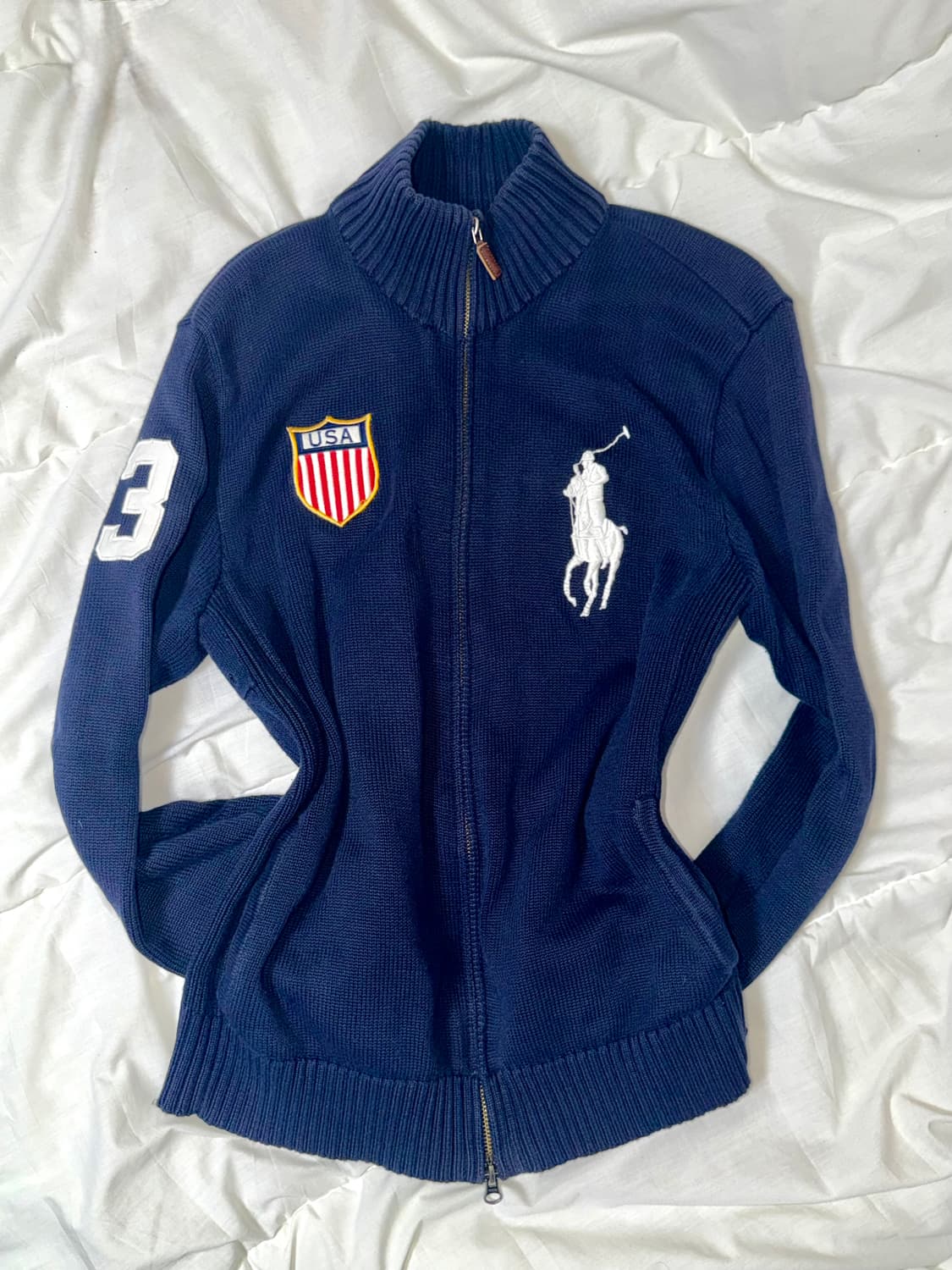폴로 빅포니 니트집업 성조기💙 상품이미지1