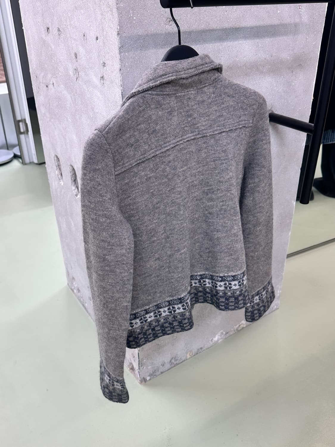 gray wool short zip jacket 상품이미지4