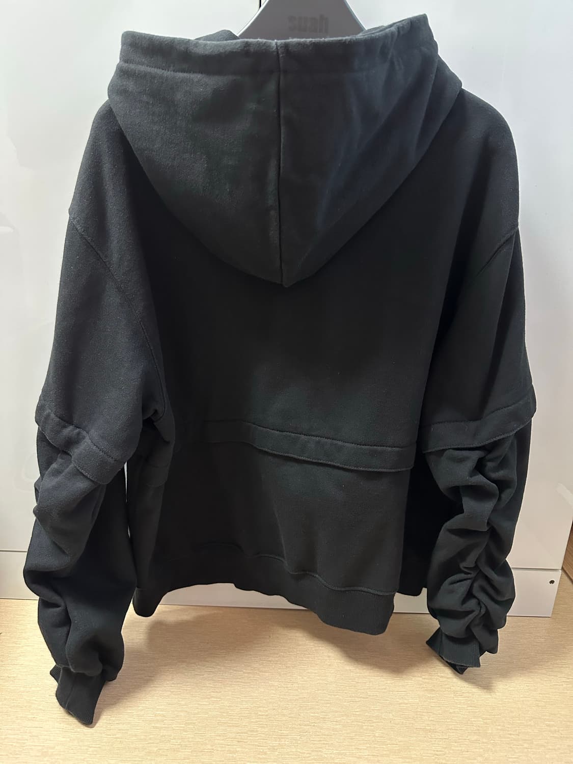 eeerrr Back point shirring 후드집업 블랙 m 상품이미지5