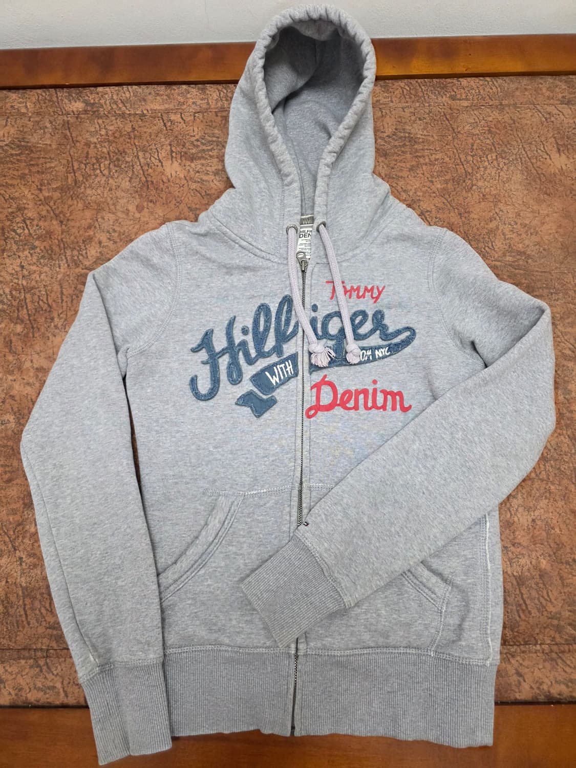 타미힐피거 아플리케 자수 기모 후드집업 S 상품이미지1