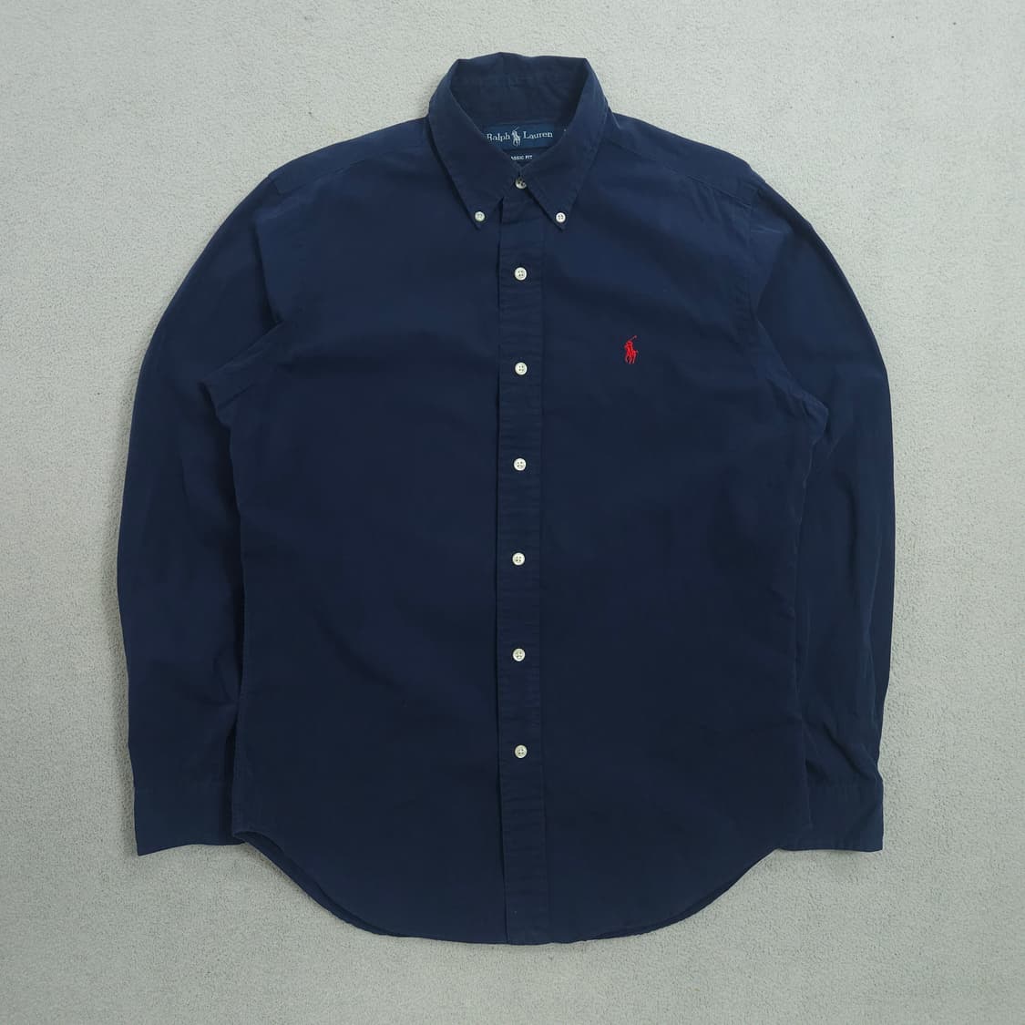 폴로 랄프 로렌 솔리드 셔츠 S 클래식핏 네이비 상품이미지1