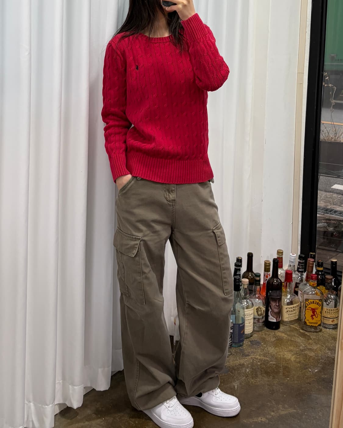 [S]폴로 랄프로렌 꽈배기 케이블 코튼 니트 red 상품이미지3