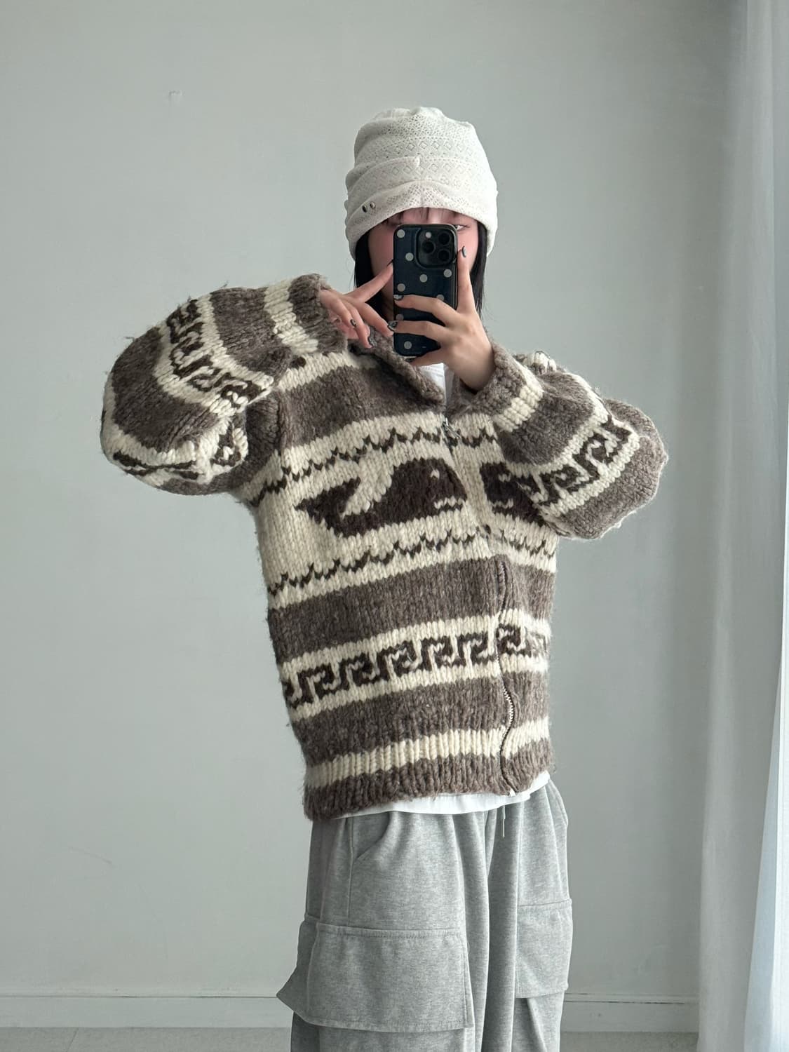 빈티지 웨일 코위찬 집업 상품이미지2