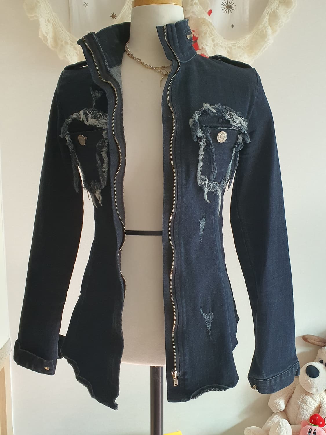 [y2k] 블랙 데님 긴팔 셔츠 스타일 자켓 상품이미지4