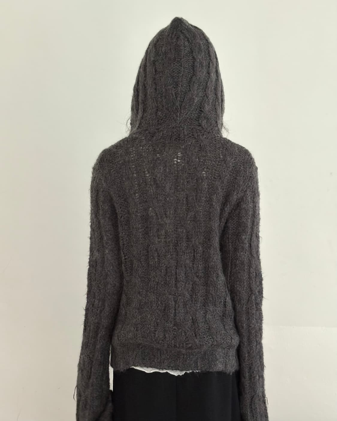 그레이 롱 니트 집업 상품이미지7