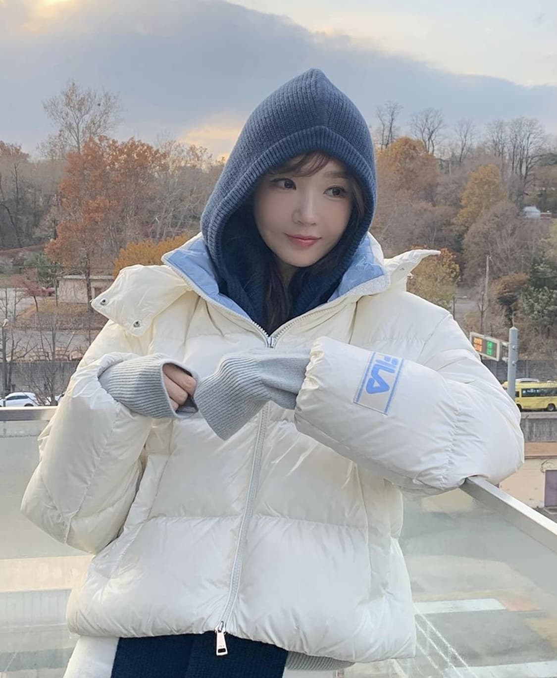 (우먼스 M) 새상품 필라 FILA 밀라노다운 후드 구스다운 숏 패딩자켓 상품이미지2