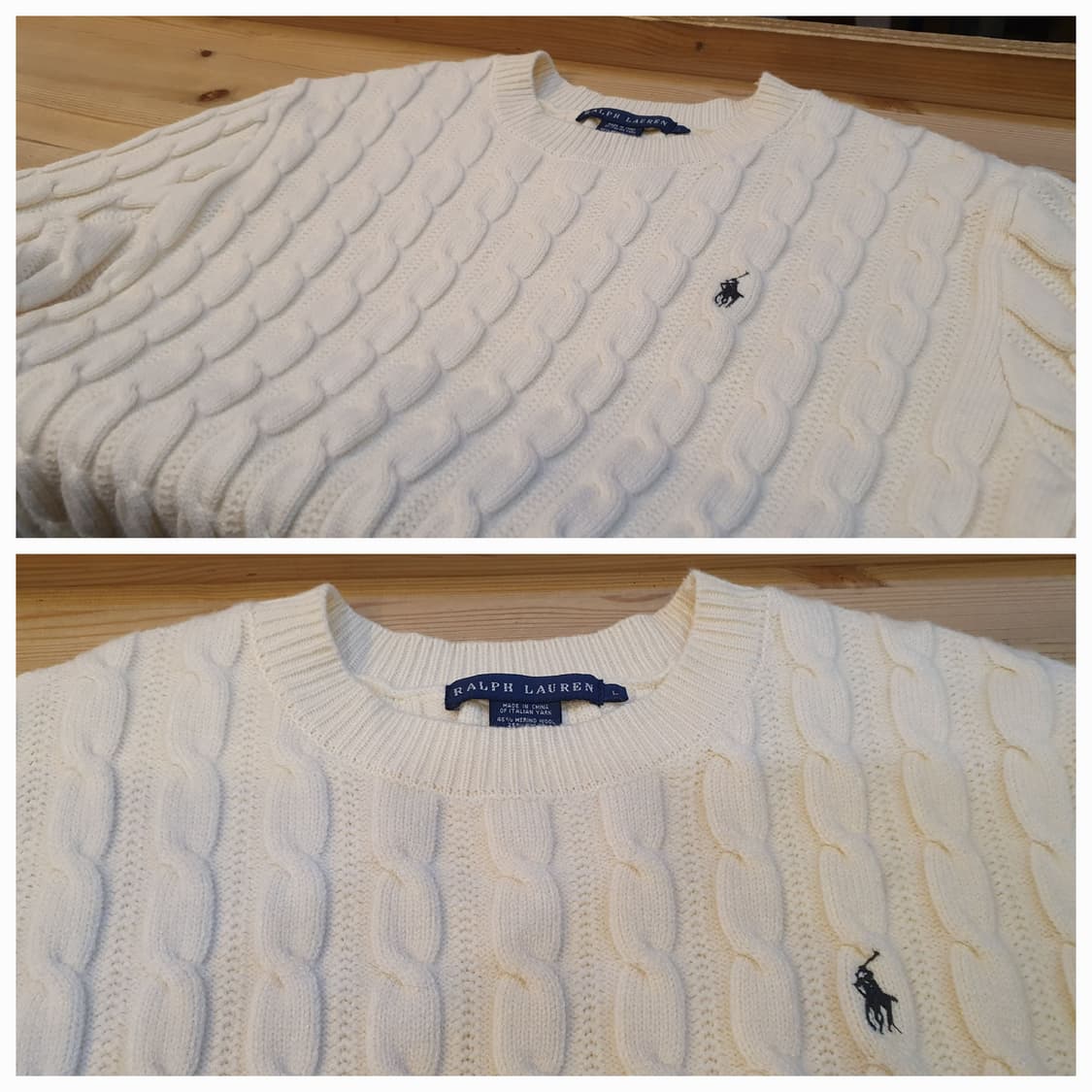 (새상품)77.랄프로렌 꽈배기 크롭니트  상품이미지3