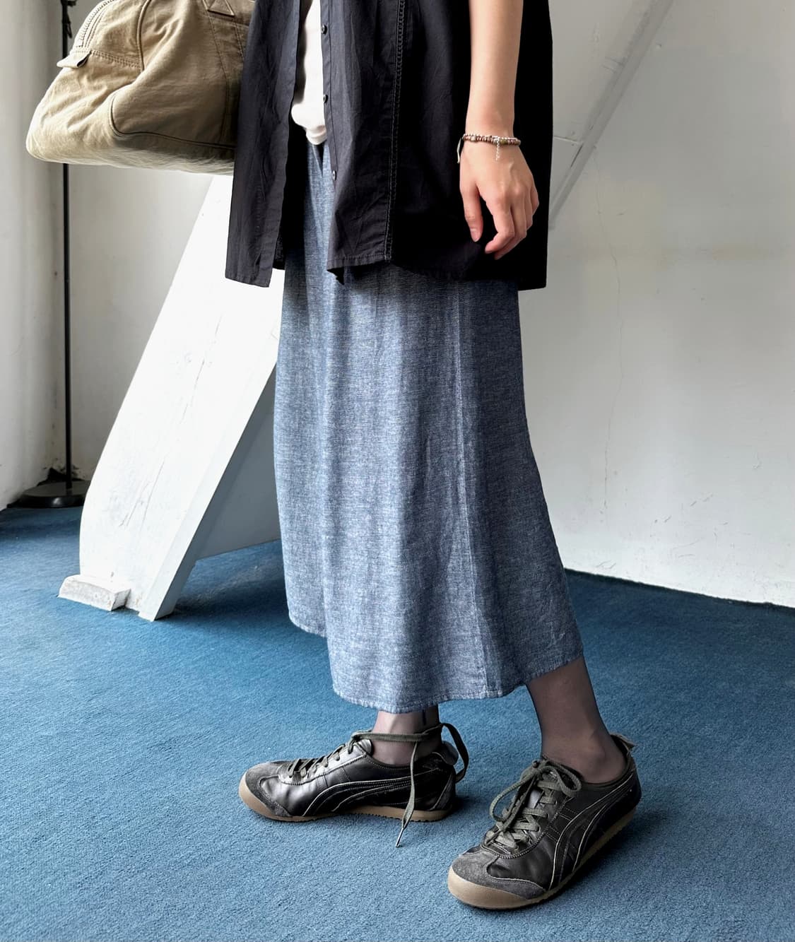 Linen rayon banded 3/4 gaucho pants 상품이미지3