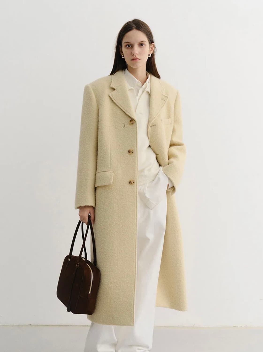 [새상품] 던스트 부클 울 코트 버터크림 S 상품이미지2