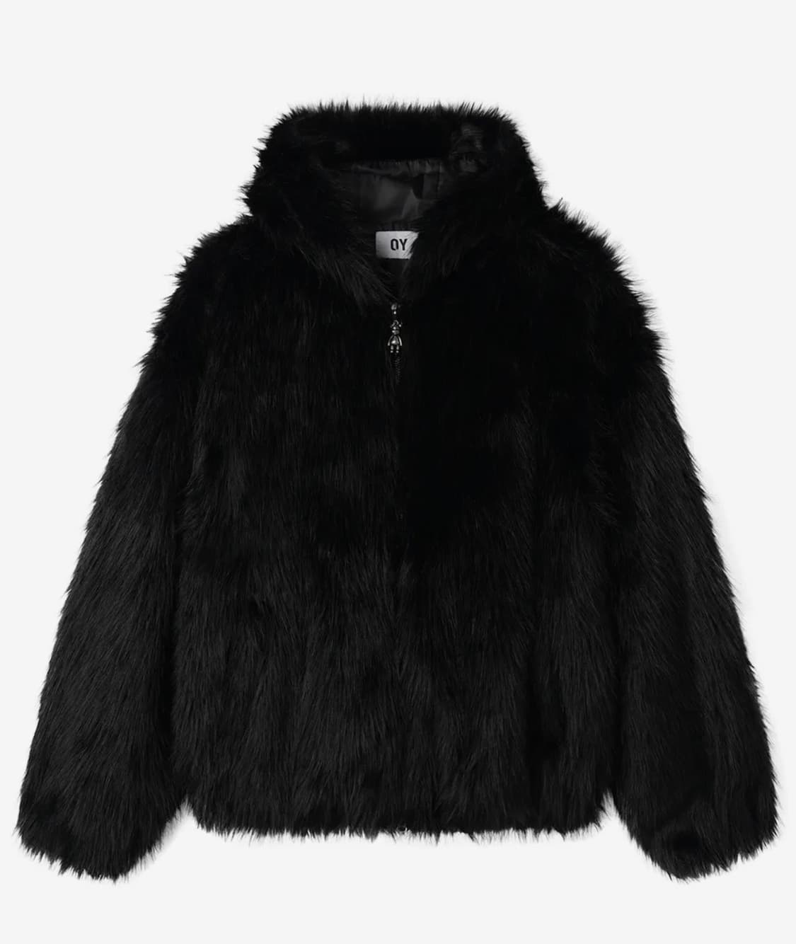 오와이 퍼 후드 자켓 블랙 상품이미지1