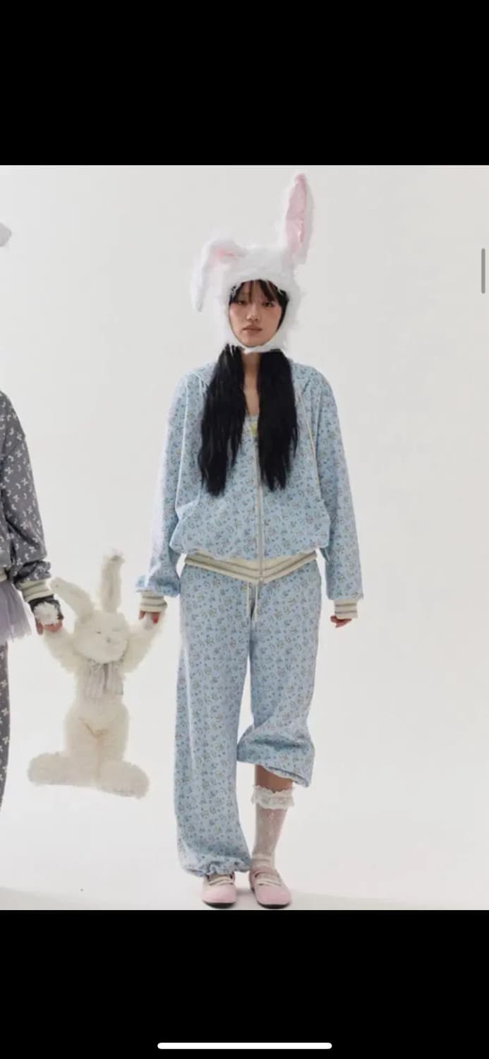 민지에나 RABBIT 플러피 후드집업 세트 상품이미지2