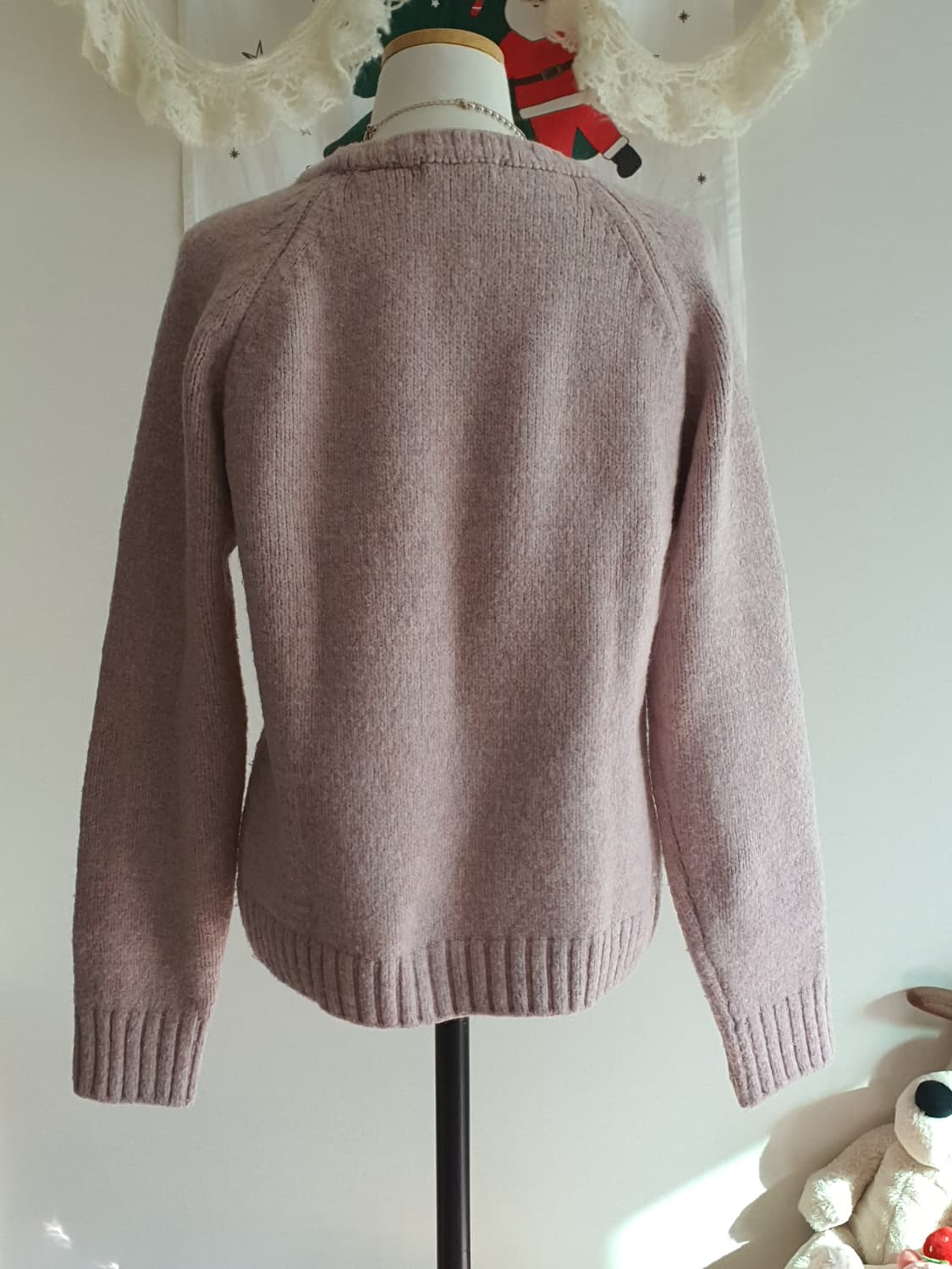 [모리걸] 핑크 라운드넥 니트 스웨터 발레코어니트 상품이미지2