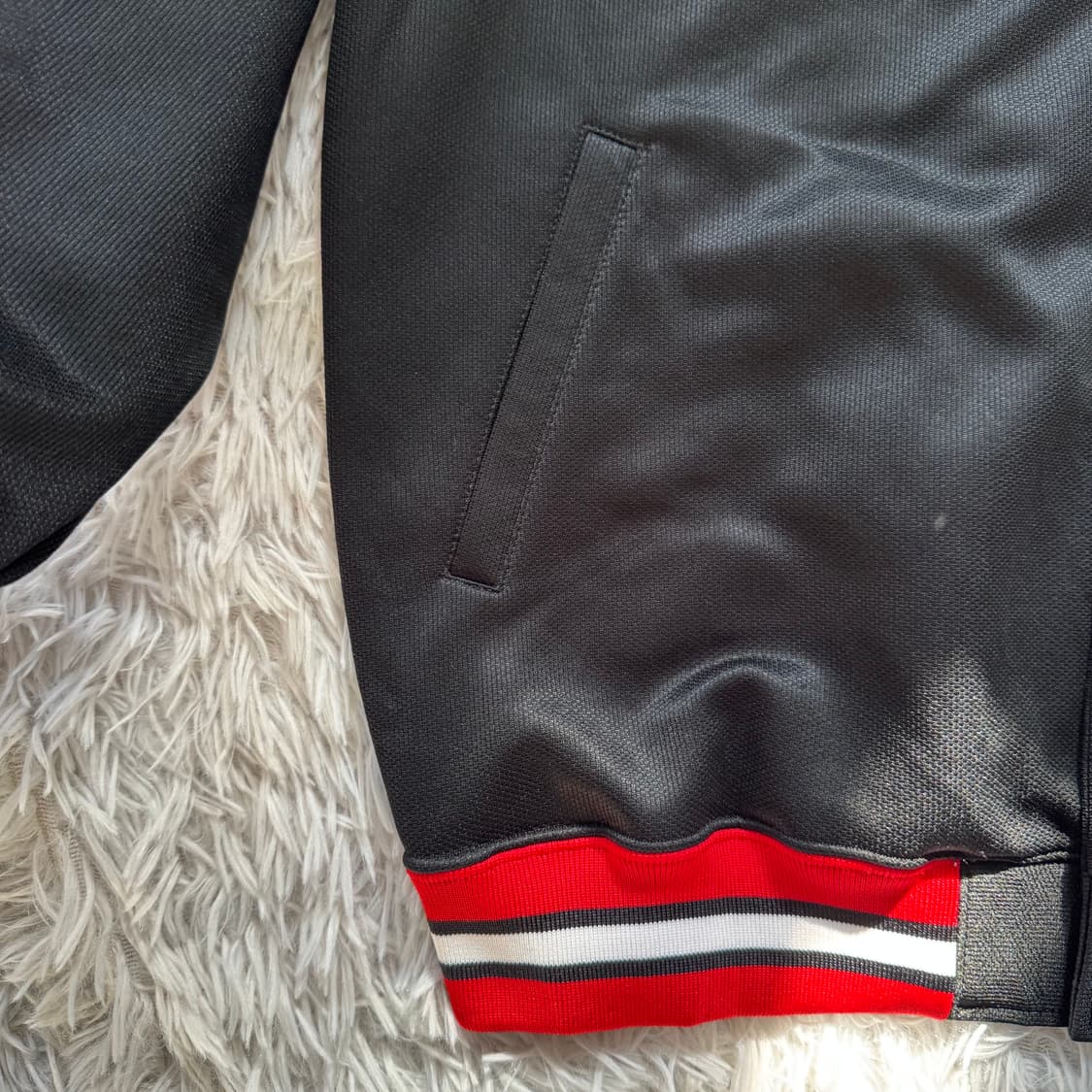 TEAM FIVE 일본빈티지 블랙 레드 올드스쿨 바시티 자켓 L 100 상품이미지5