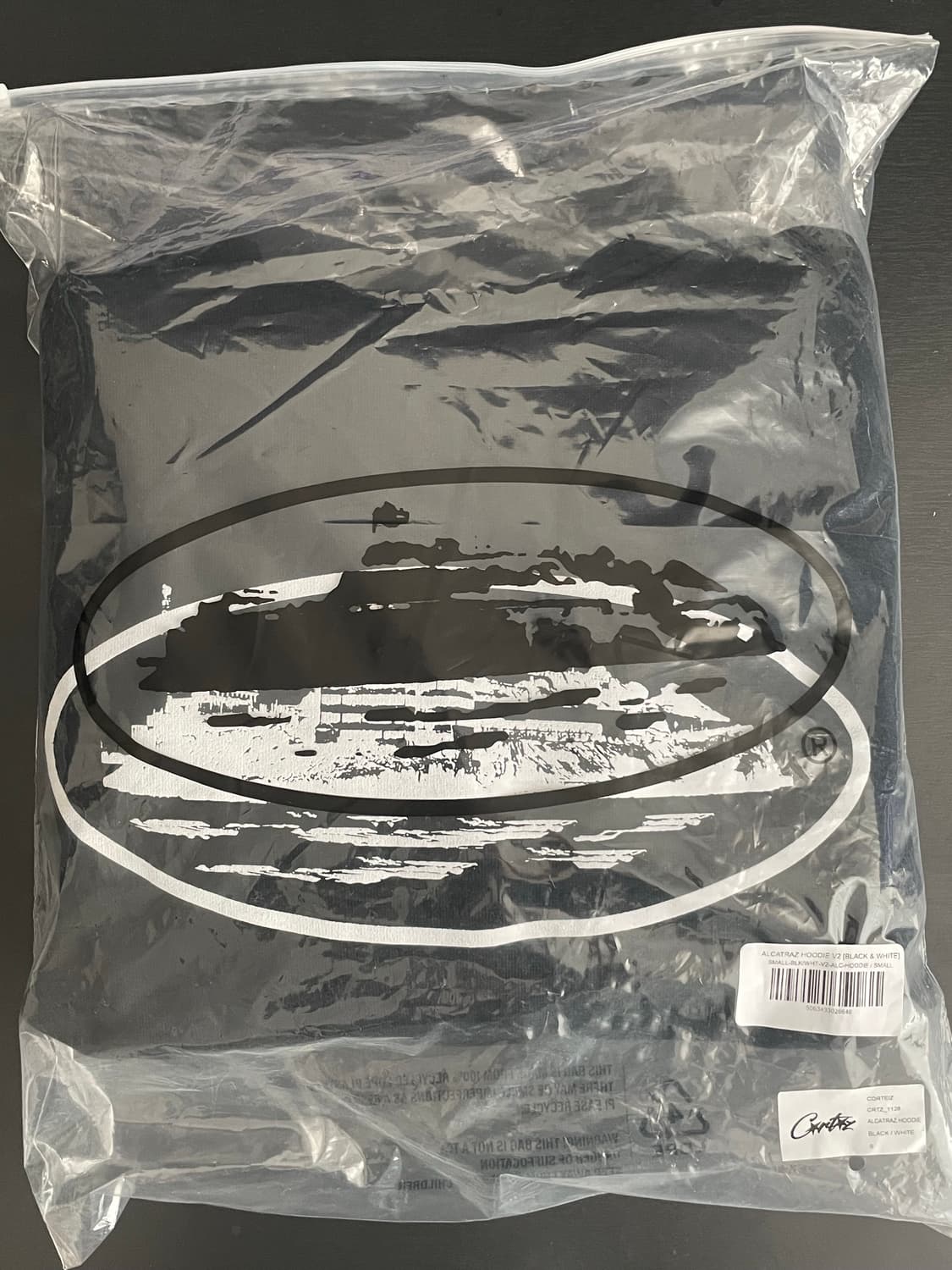 코르테이즈 알카트라즈 후드 블랙 화이트 S 새상품 미개봉 상품이미지1