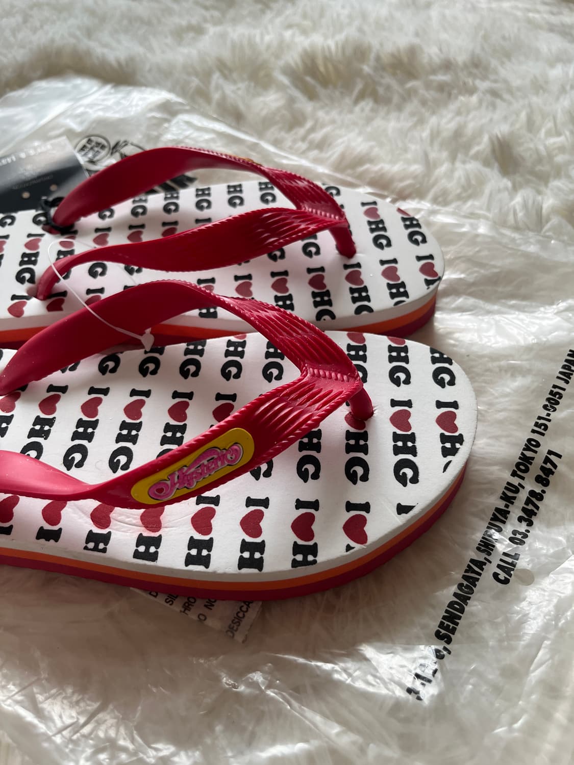 (새상품) 히스테릭 글래머 아카이브 I♡HG 플립플롭 쪼리 슬리퍼 상품이미지3