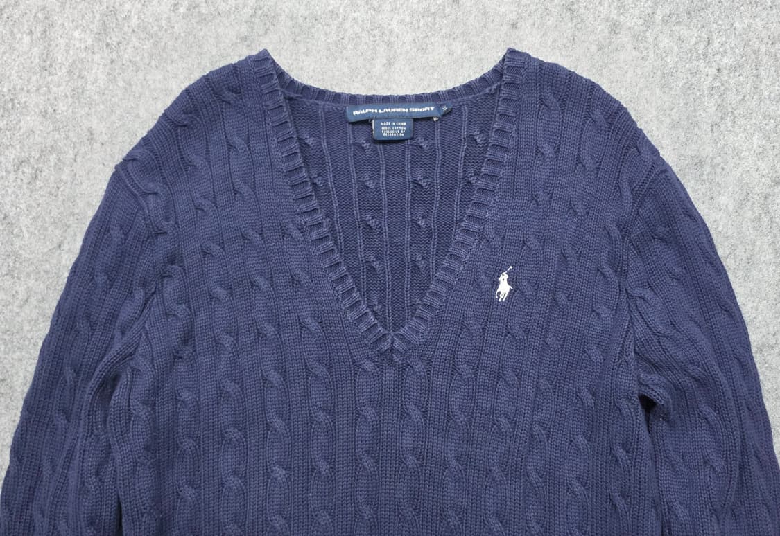 폴로 랄프로렌 스포츠 케이블 꽈배기 브이넥 니트 XL 상품이미지3