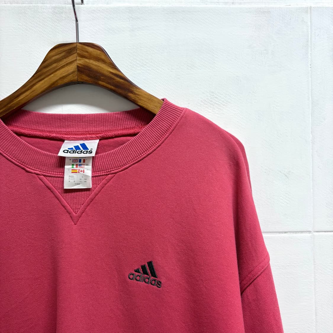 90's adidas 아디다스 핑크 피그먼트 스웻 맨투맨 L 상품이미지2