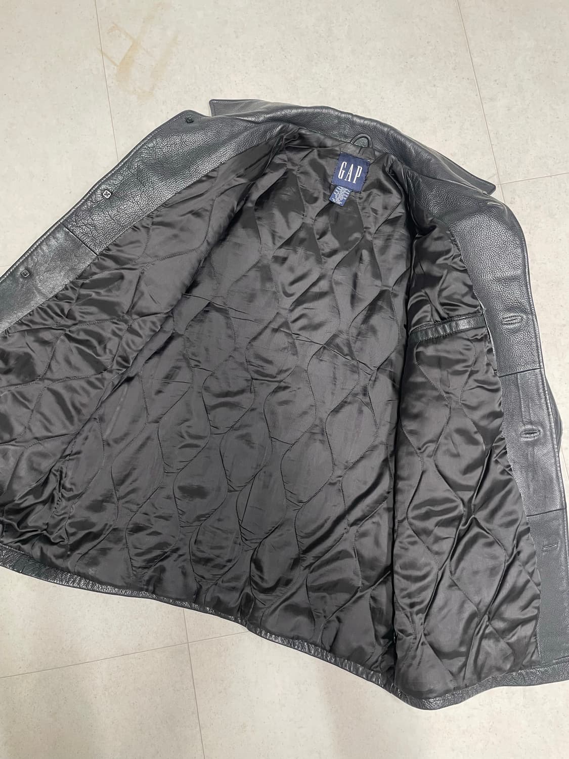 [S] 올드 갭 레더 카코트 블랙 상품이미지6