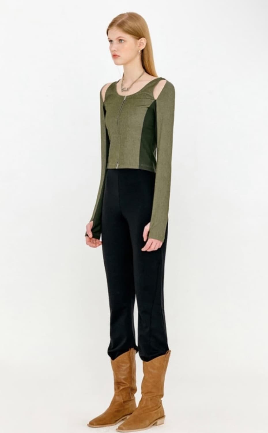 유즈 YUSE 컷아웃 집업 상품이미지2