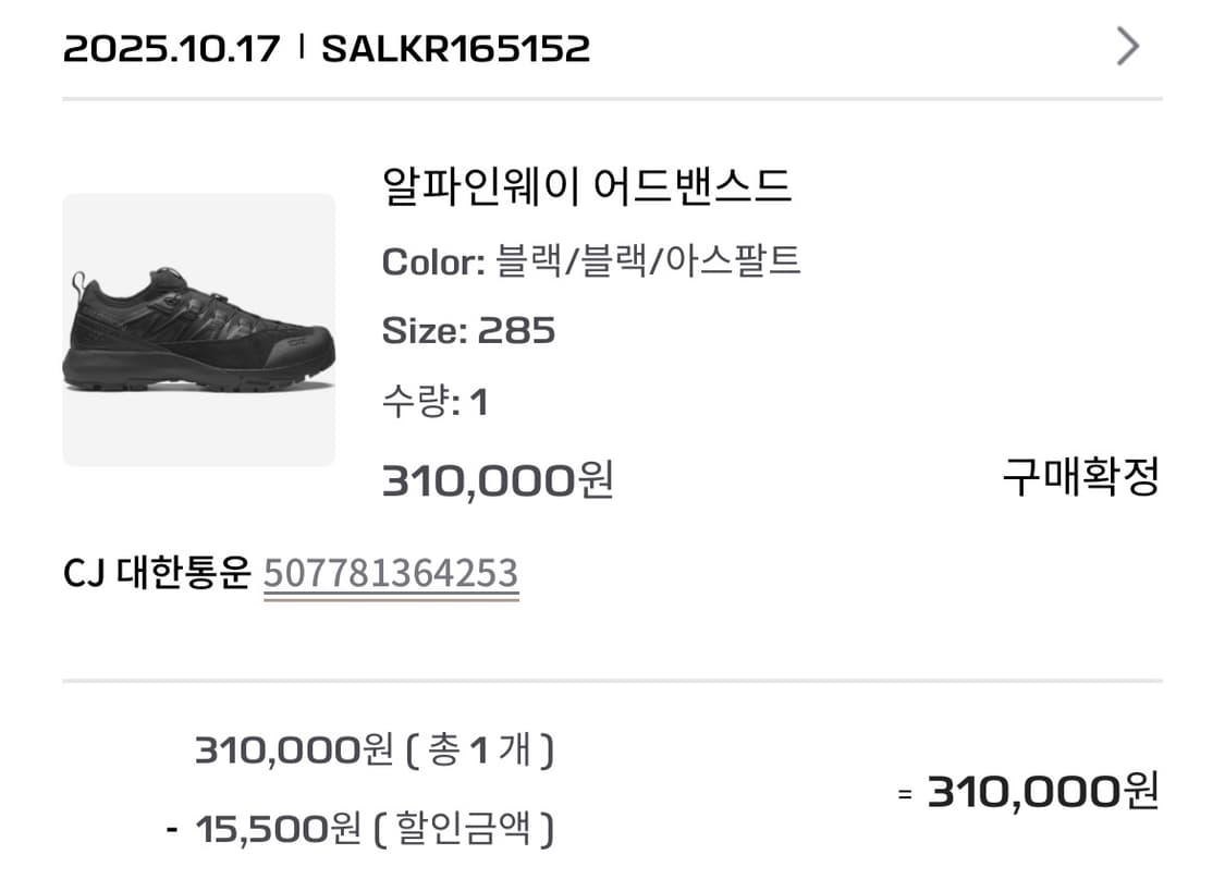 [285] 살로몬 알파인웨이 어드밴스드 블랙 상품이미지6