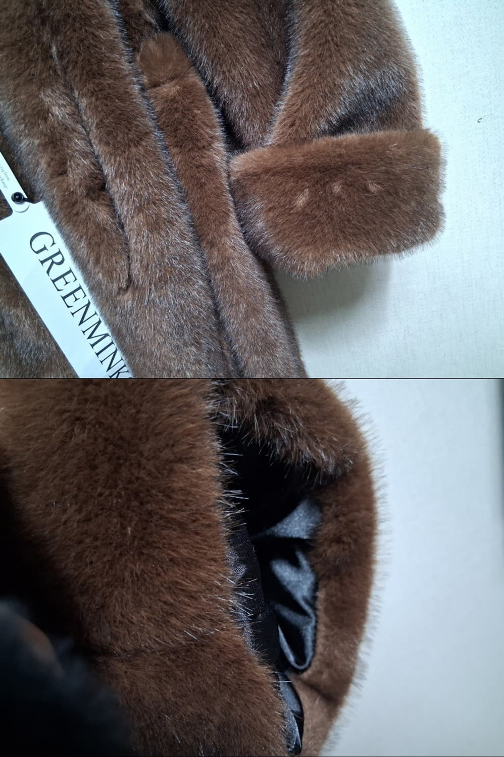 트랜드 브이넥 밍크롱코트 모조밍크 두툼  77까지오버핏 상품이미지5