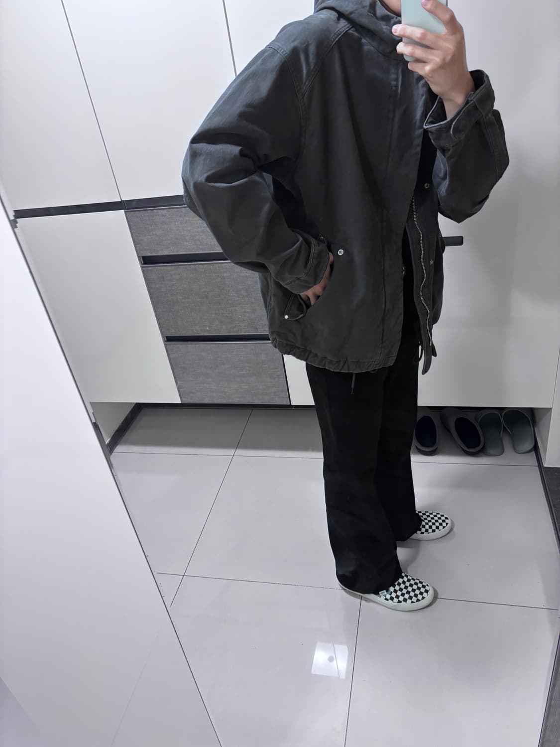 M(100-105) 자라 ZARA 빈티지 워싱 후드 자켓 상품이미지3