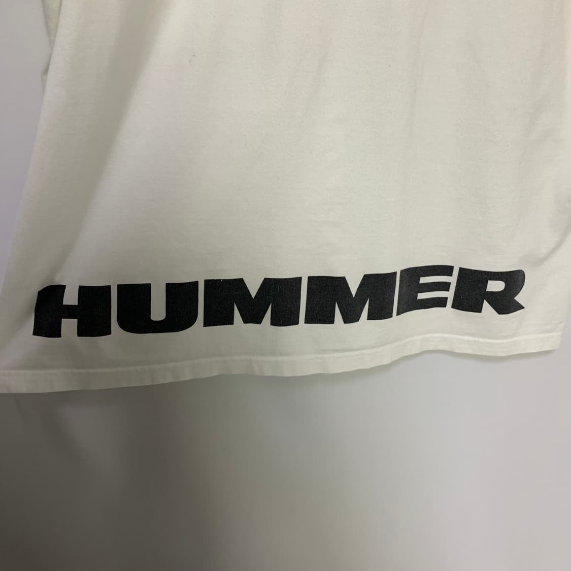 HUMMER 험머 사선 지퍼 디테일 반팔 카라 티셔츠 아이보리 00s 상품이미지6