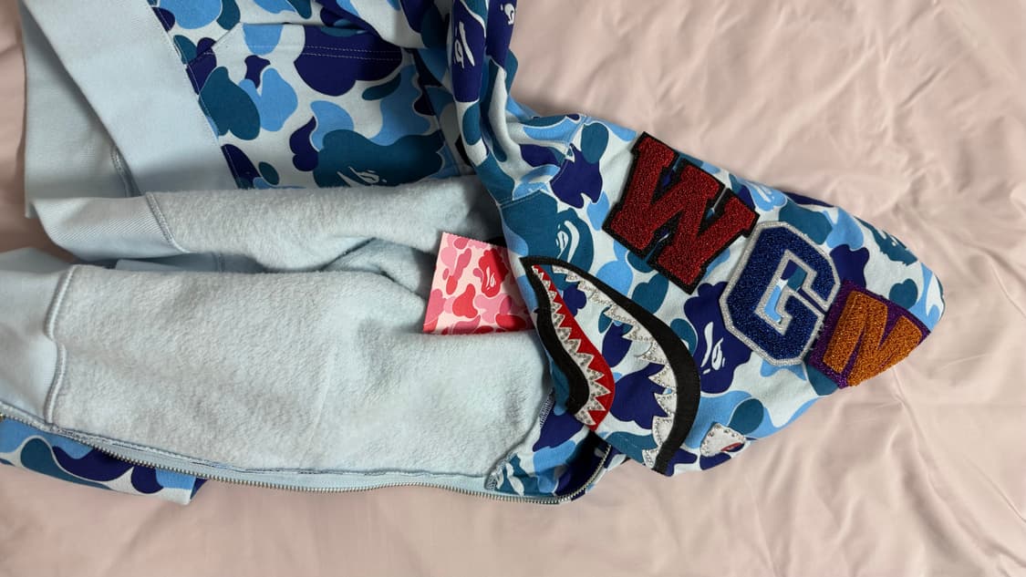 Bape ABC camo crystal shark crop zipup 상품이미지3