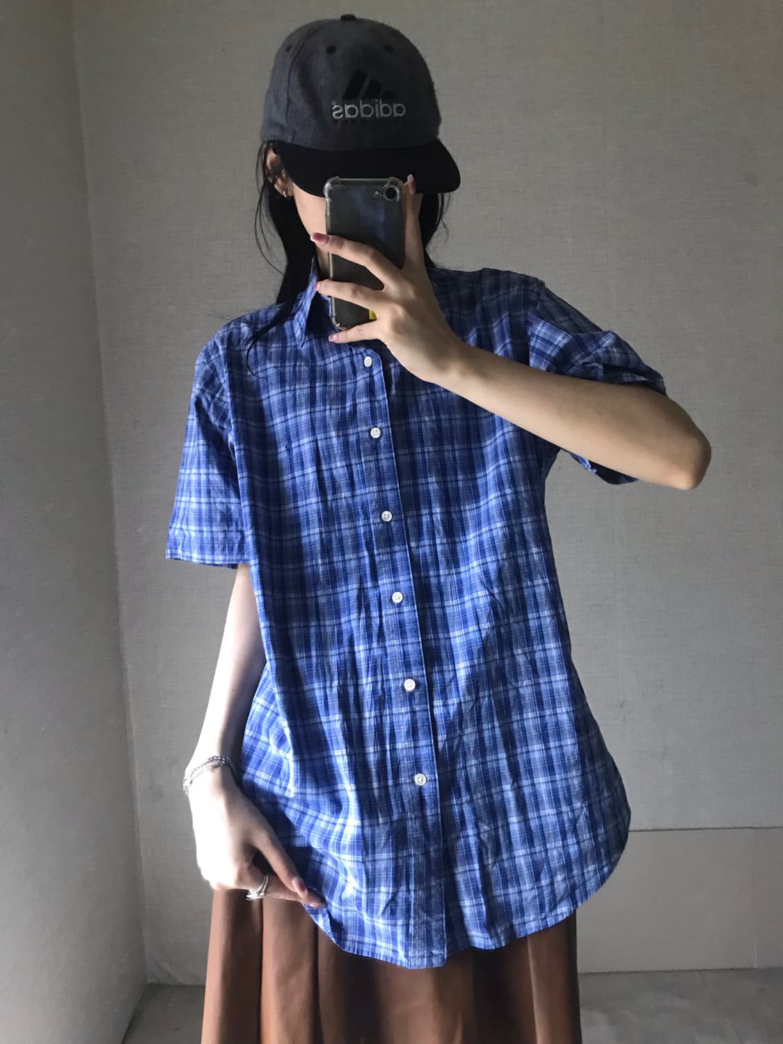 폴로 반팔 체크셔츠 상품이미지1